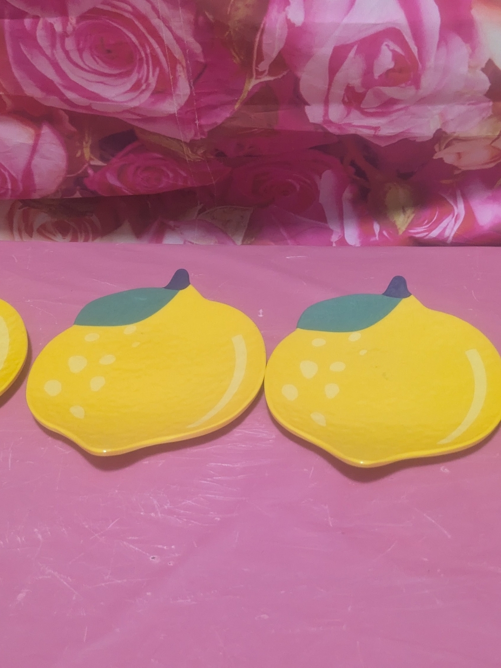 Bright Mini Yellow Lemon Shaped Ceramic Dishes - Set of 4